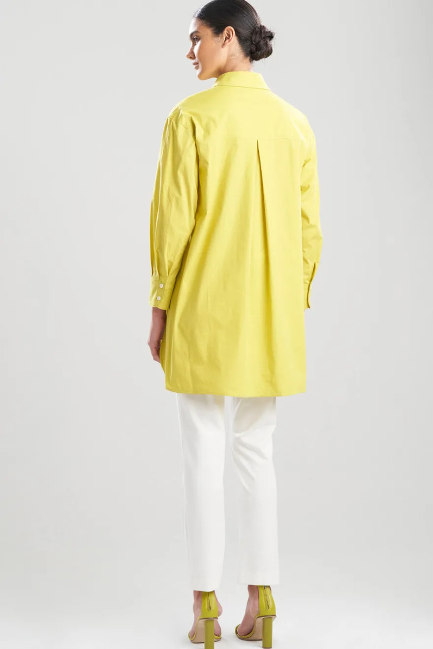 Cotton Poplin Oversized Half Placket Shirt
