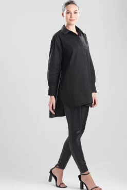 Cotton Poplin Oversized Half Placket Shirt