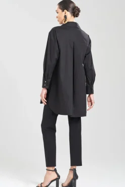 Cotton Poplin Oversized Half Placket Shirt