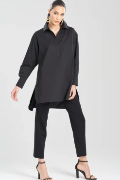 Cotton Poplin Oversized Half Placket Shirt