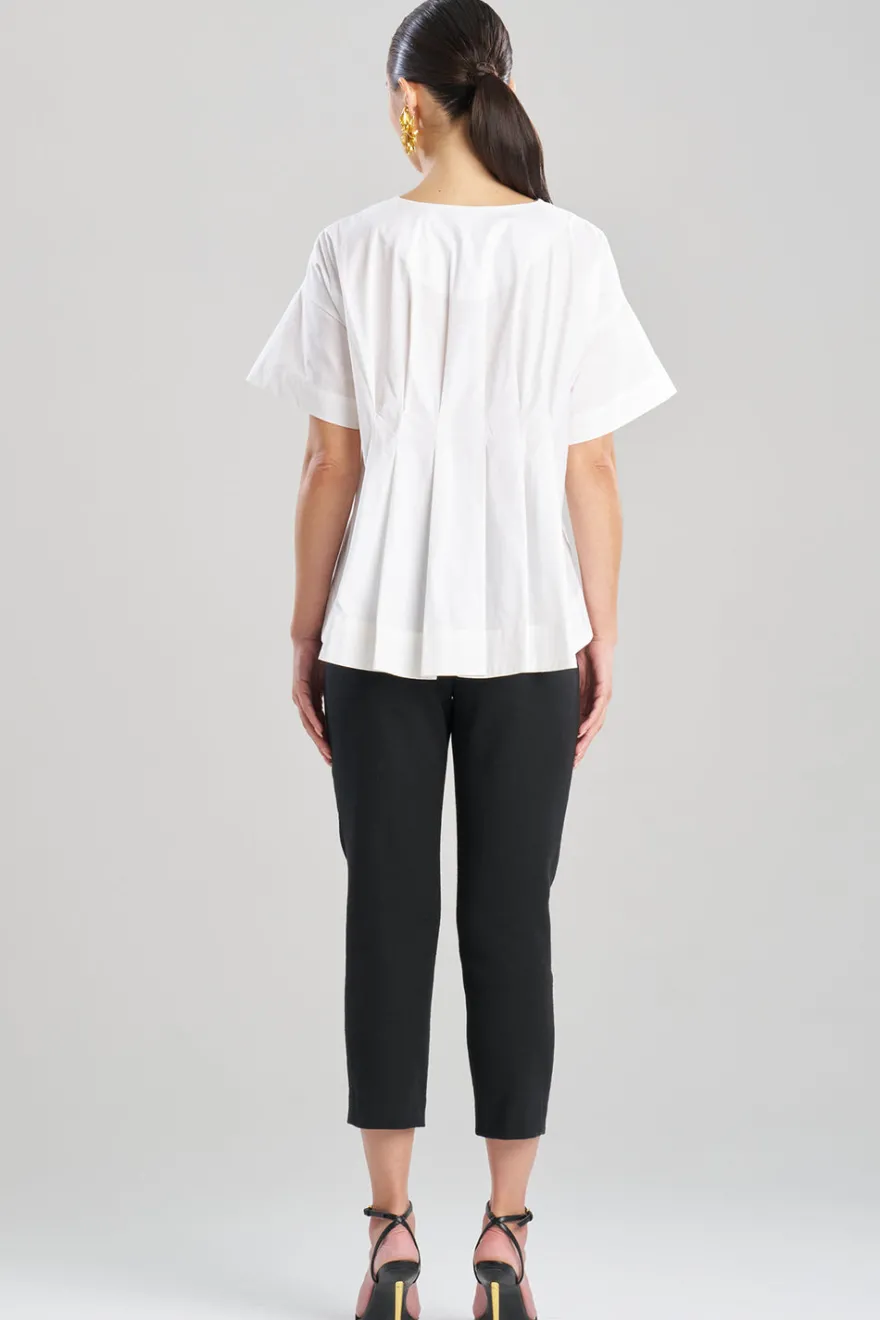 Cotton Poplin Pleated Back Cocoon Shirt
