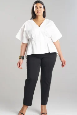 Cotton Poplin Pleated Back Cocoon Shirt