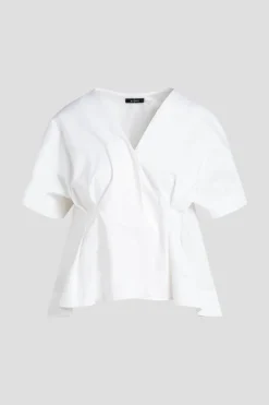 Cotton Poplin Pleated Back Cocoon Shirt