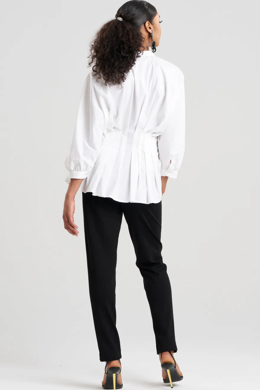 Cotton Poplin Pleated Shirt