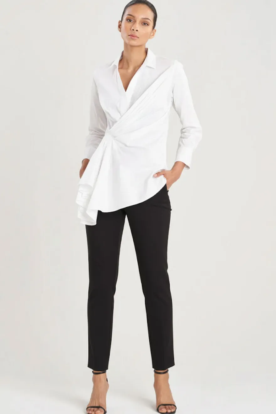 Cotton Poplin Side Drape Shirt