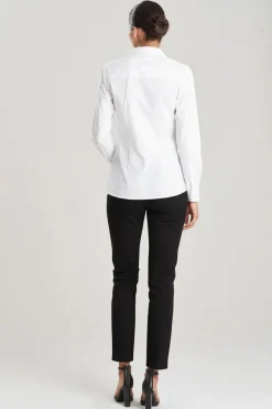 Cotton Poplin Side Drape Shirt