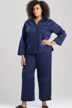 Cotton Sateen Embroidered Essentials Notch PJ