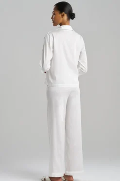 Cotton Sateen Embroidered Essentials Notch PJ