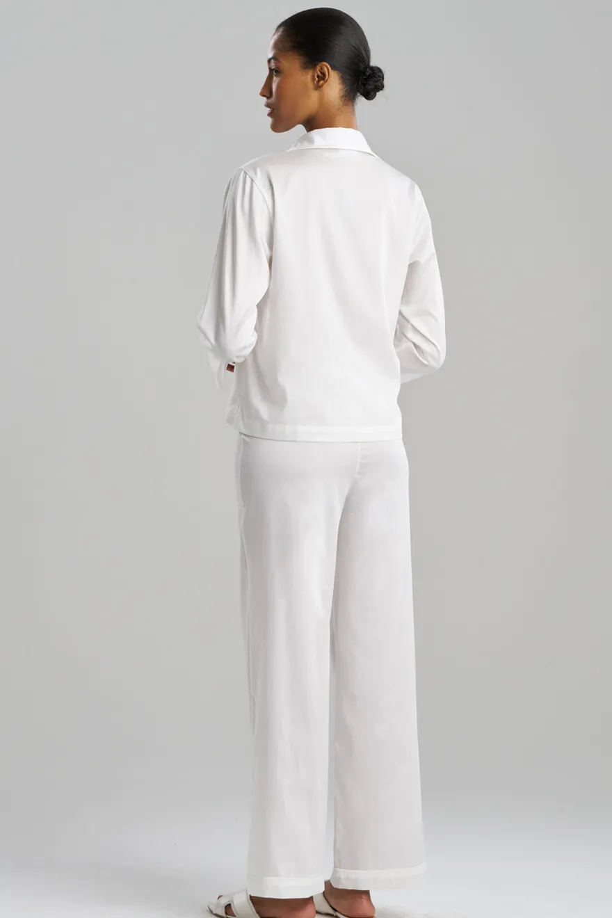 Cotton Sateen Embroidered Essentials Notch PJ