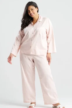 Cotton Sateen Embroidered Essentials Notch PJ