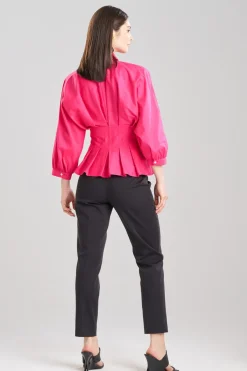Cotton Silk Slub Pleated Shirt
