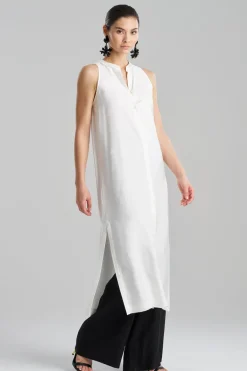 Cotton Silk Twill Sleeveless Tunic
