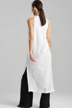 Cotton Silk Twill Sleeveless Tunic