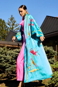 Couture Bali Embroidered Silk Robe