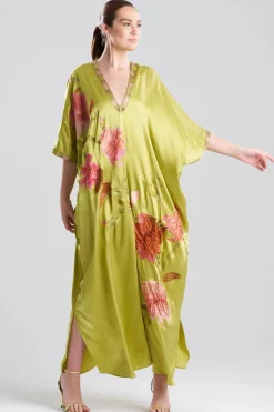 Couture Brushstroke Embellished Cocoon Silk Caftan