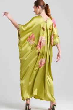 Couture Brushstroke Embellished Cocoon Silk Caftan