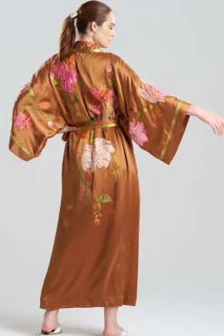 Couture Brushstroke Embroidered Silk Robe