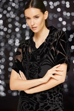 Couture Burnout Velvet Beaded Dress