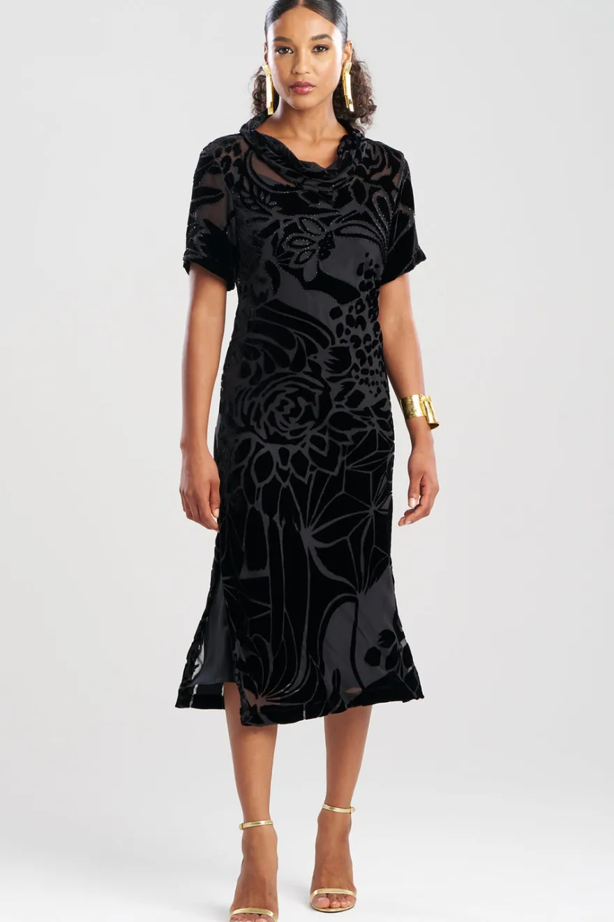 Couture Burnout Velvet Beaded Dress