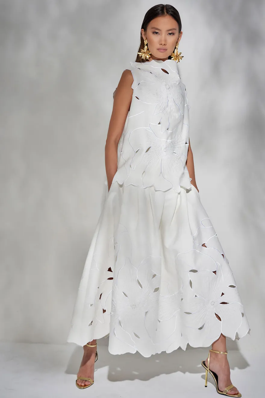 Couture Canvas Embellished Skirt