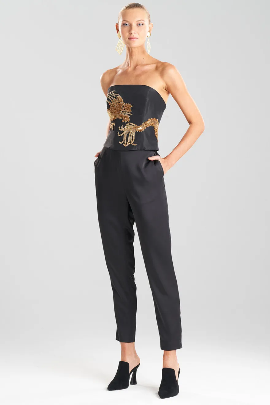 Couture Dragon Embroidered Silk Bustier