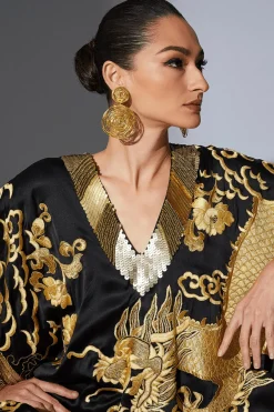 Couture Embroidered Dragon Caftan