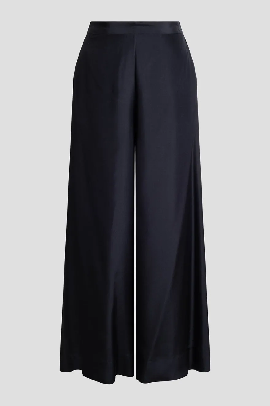 Couture Habotai Palazzo Silk Pants