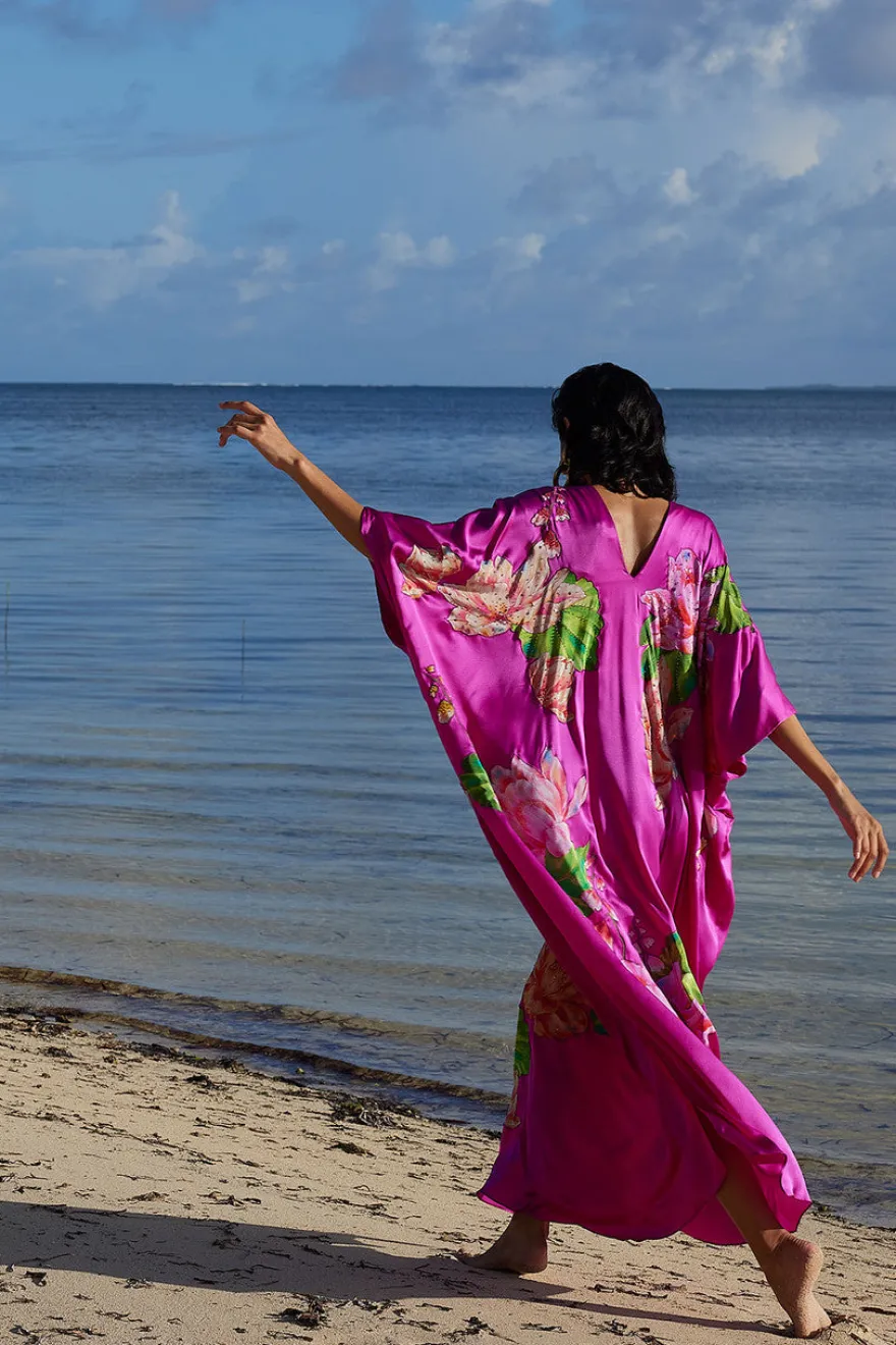 Couture Hanabi Beaded Silk Caftan