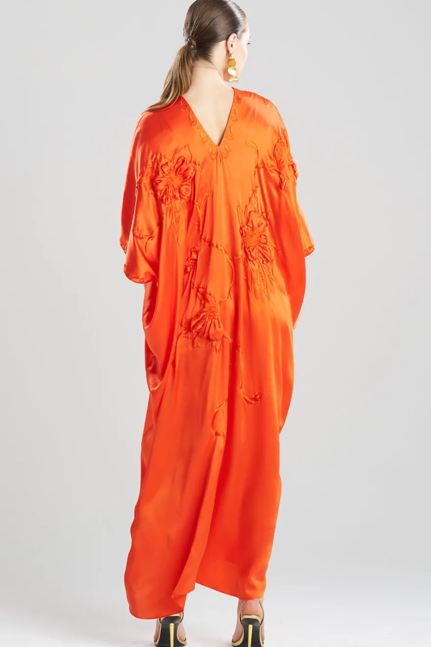 Couture Mokuren Embroidered Silk Caftan