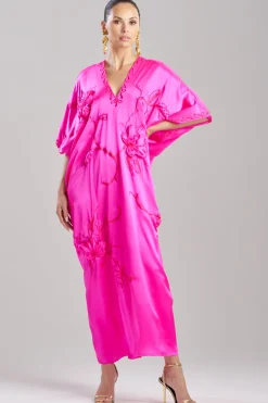 Couture Mokuren Embroidered Silk Caftan