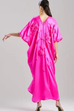Couture Mokuren Embroidered Silk Caftan