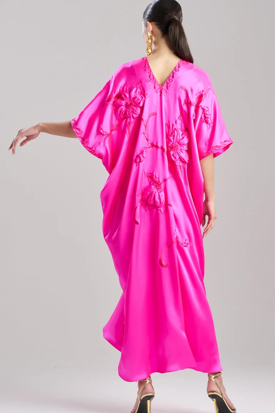 Couture Mokuren Embroidered Silk Caftan