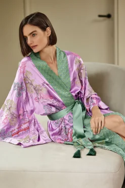 Couture Nara Embellished Drop Sleeve Silk Robe