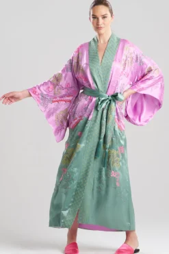 Couture Nara Embellished Drop Sleeve Silk Robe