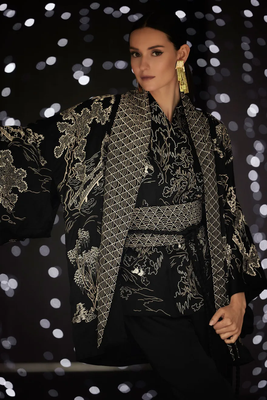 Couture Nara Embroidered Silk Vest