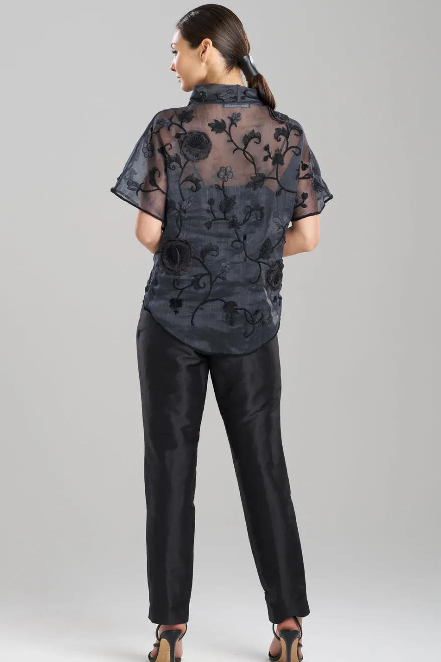 Couture Piña Embroidered Funnel Neck Top