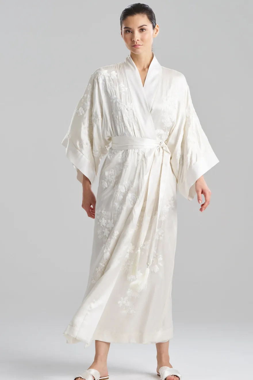 Couture Sakura Embroidered Silk Robe