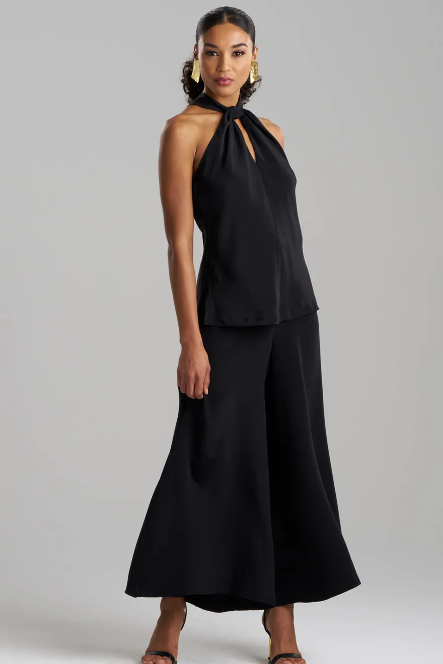 Couture Silk Crepe Fringe Halter Top