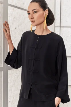 Couture Silk Crepe Mandarin Jacket