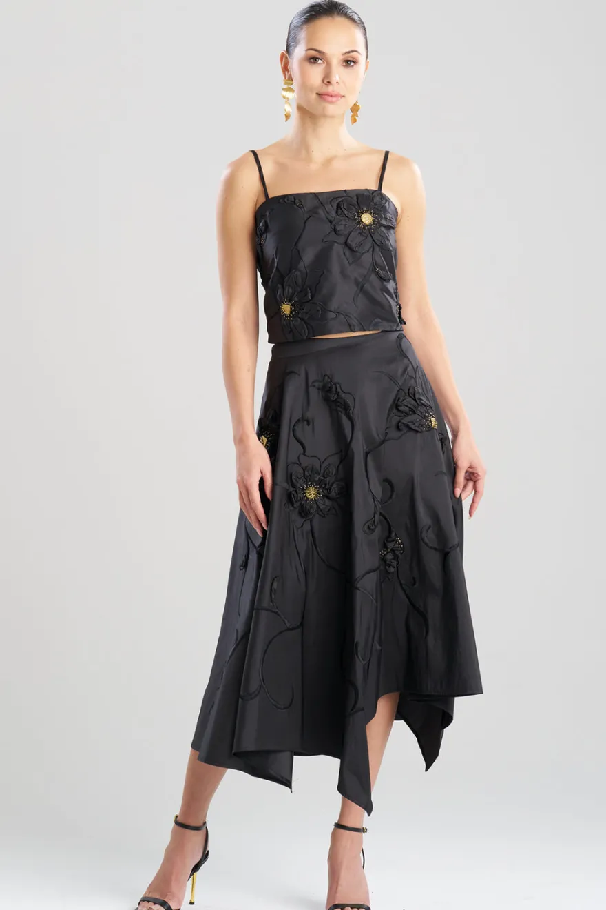 Couture Silk Dupioni Embellished Skirt