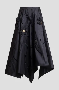Couture Silk Dupioni Embellished Skirt