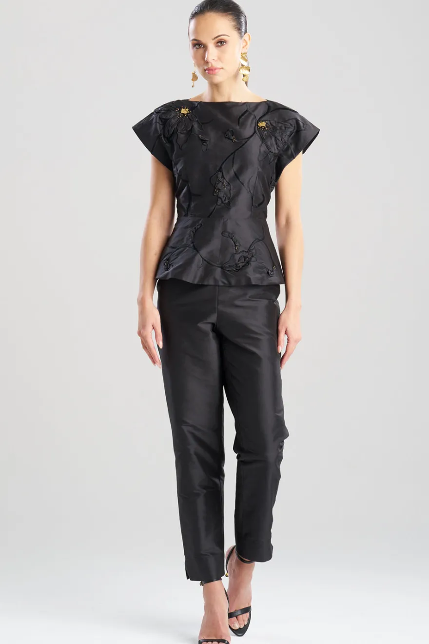 Couture Silk Dupioni Embellished Top