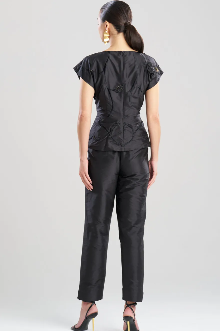 Couture Silk Dupioni Embellished Top