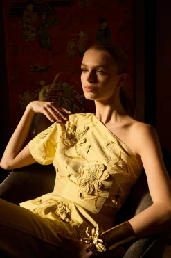 Couture Silk Dupioni Embellished Top