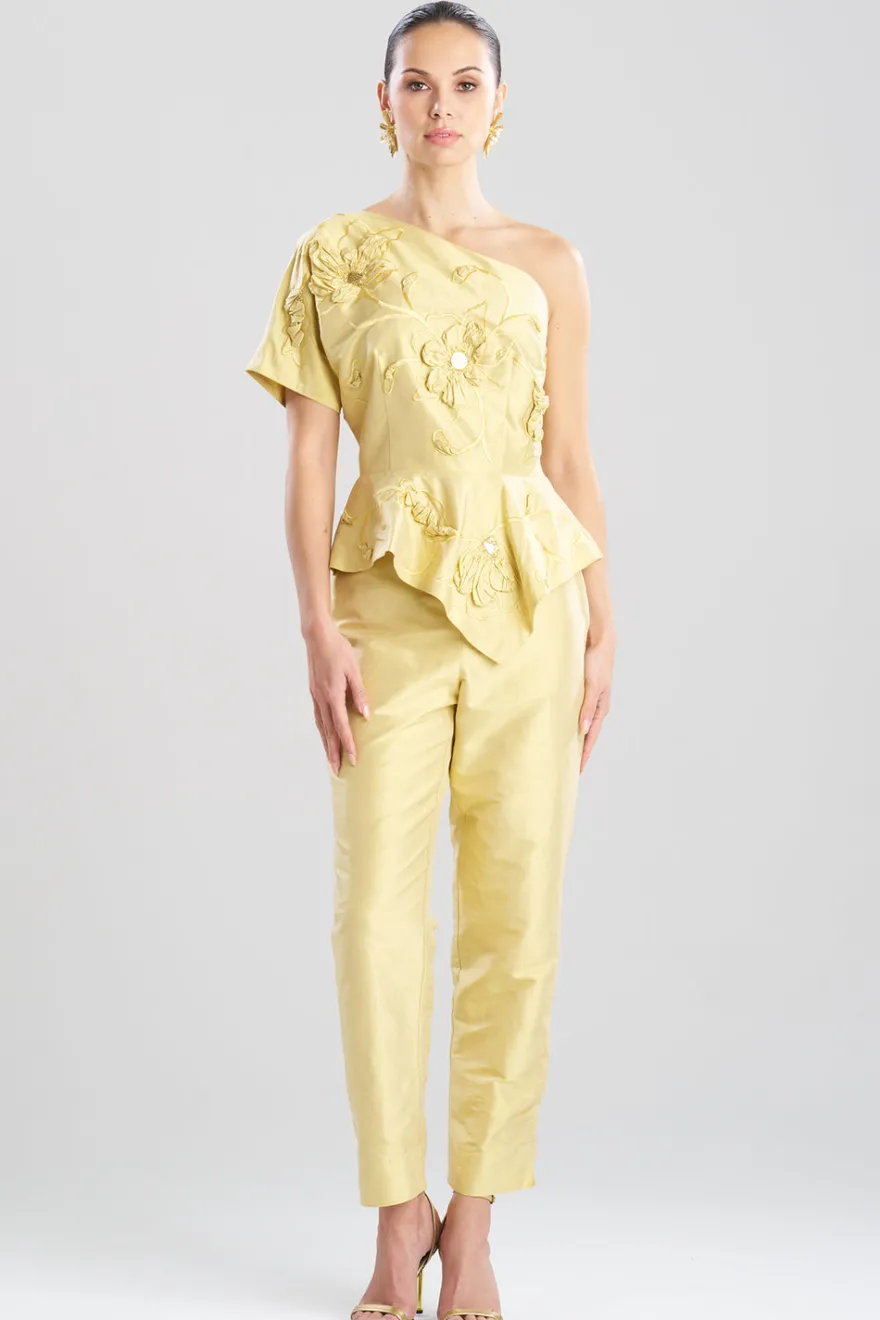 Couture Silk Dupioni Embellished Top