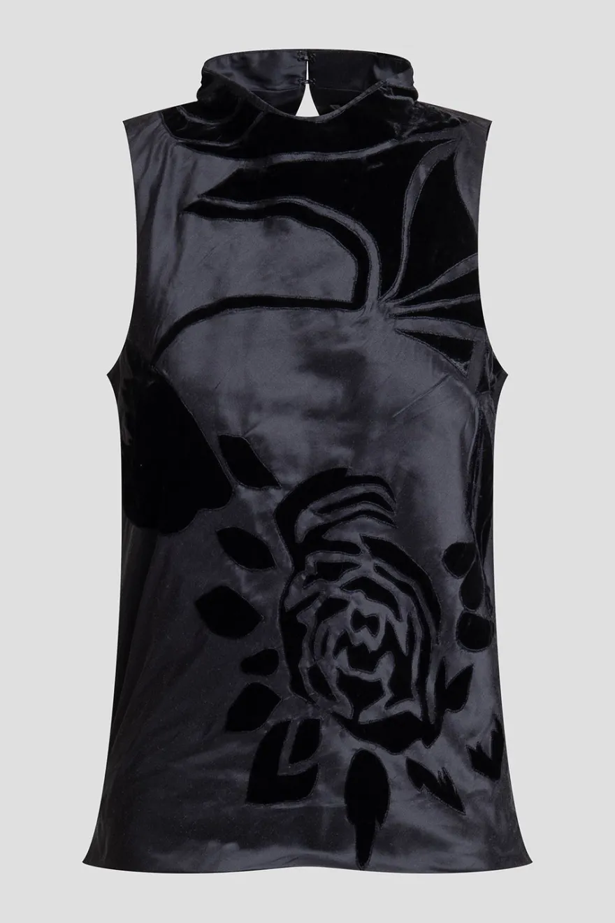 Couture Silk Dupioni Embroidered Halter Top