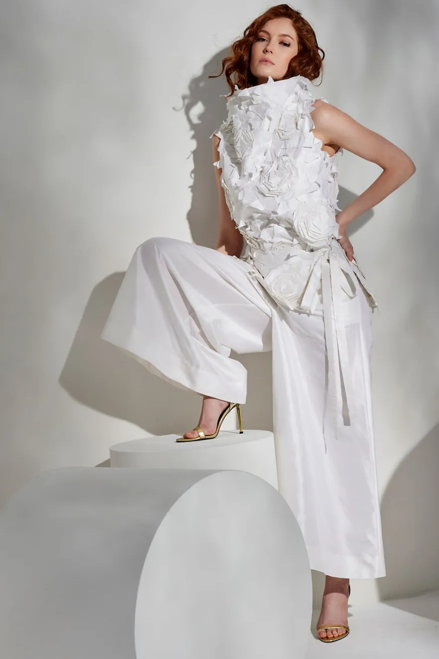 Couture Silk Dupioni Palazzo Pants