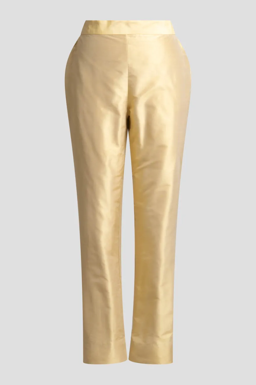 Couture Silk Dupioni Tapered Pants