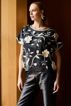 Couture Silk Organza Embellished Top