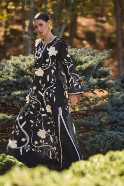 Couture Silk Organza Embellished Caftan